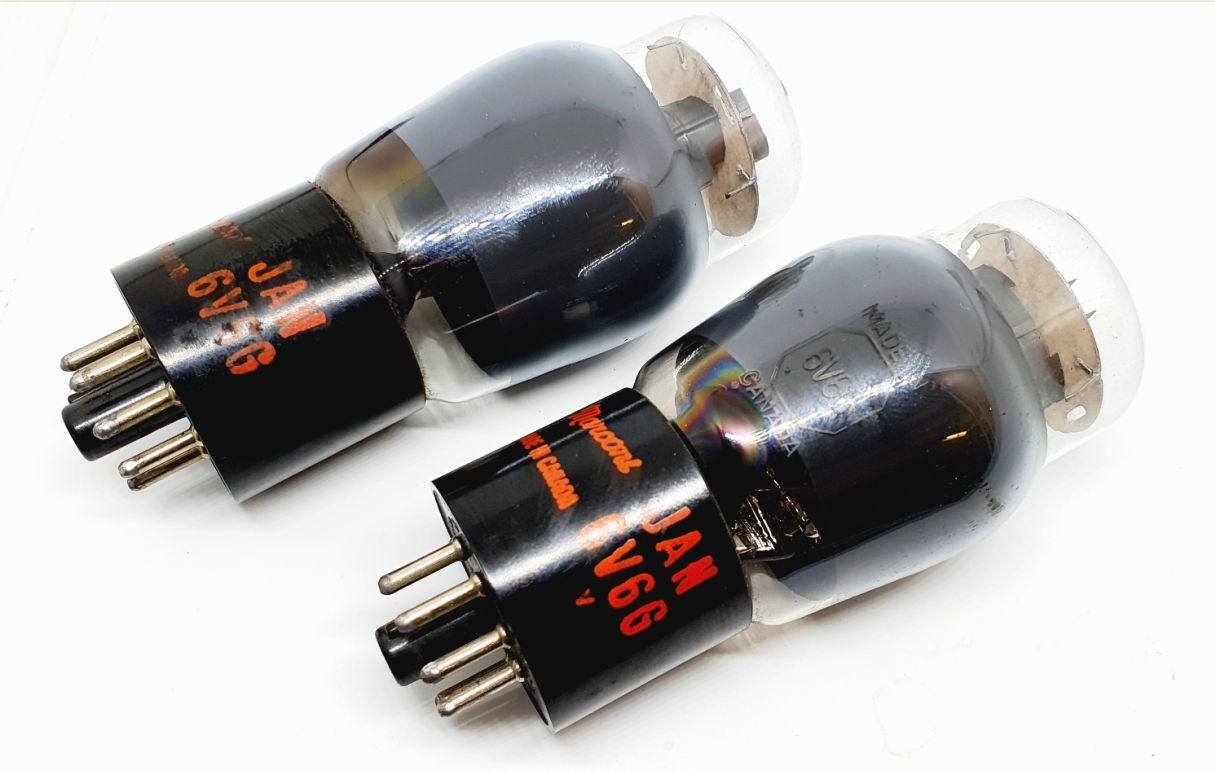 6V6G - VT107A JAN Marconi Radiotron RVC Canada NOS-NIB 1950 Coppia (v1 - v2)