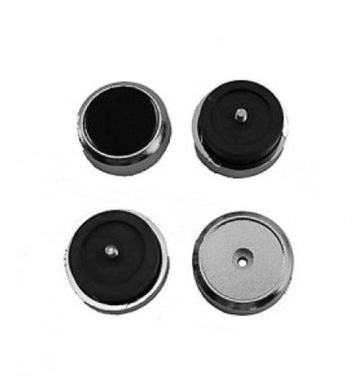 Set 4x Piedoni neri  antivibranti colore cromo