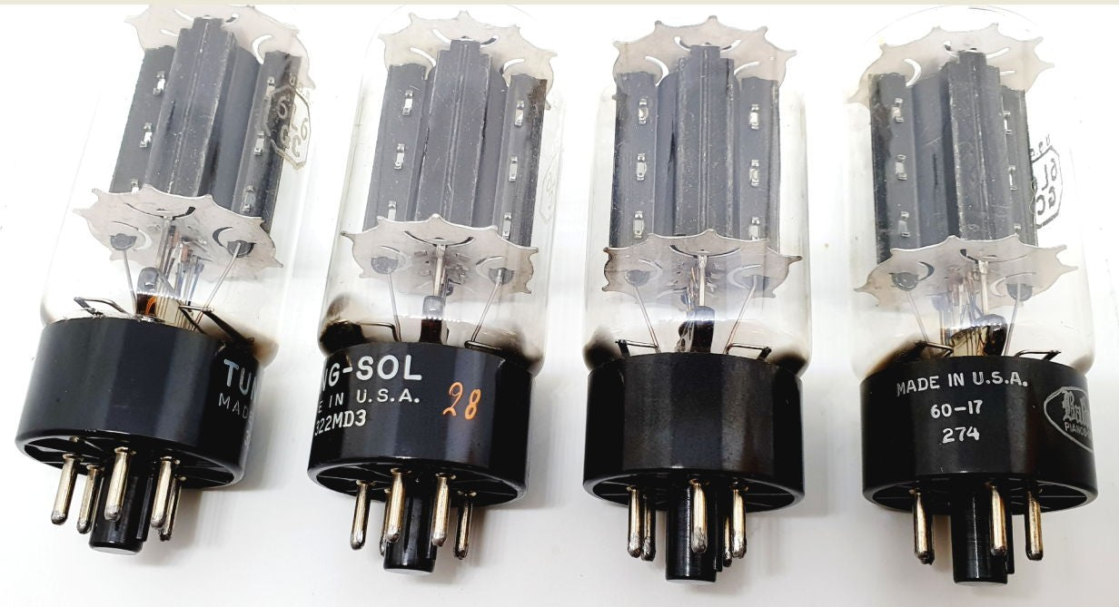 6L6GC Clear TUNG-SOL - Baldwin - RCA USA anni 60 Quartetto NOS (V28-29-30-31)