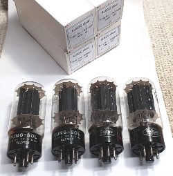 6L6GC Clear TUNG-SOL - Baldwin - RCA USA anni 60 Quartetto NOS (V28-29-30-31)