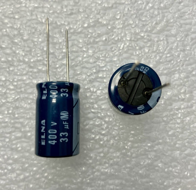 33uf 400v Elna RE3 - condensatore elettrolitico verticale