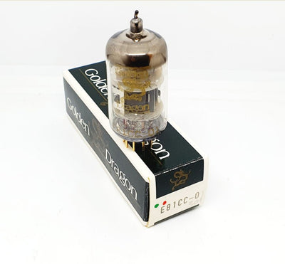 E81CC -01- 12AT7WA Golden Dragon Pin Gold NOS-NIB Single (v301)