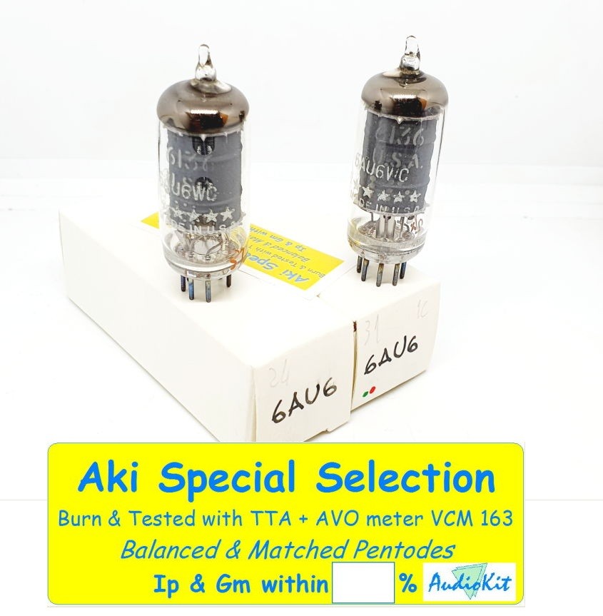 6AU6WC - 6136 - EF94 GE 5 Star USA NOS - 2% SPECIAL SELECTION - Coppia (v16 - v26)