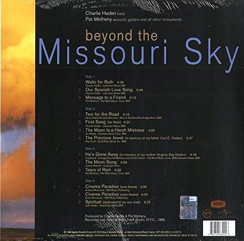 Charlie HADEN & Pat METHENY - BEYOND THE MISSOURI SKY (2 LP)