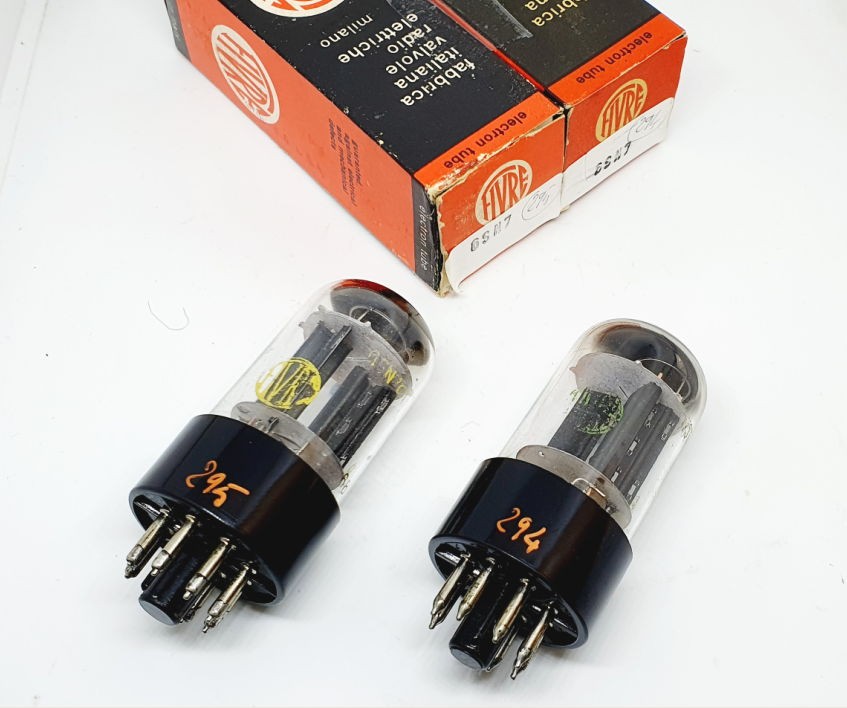 6SN7 GT Fivre NOS-NIB Black Base Coppia (v 294 - v 295)