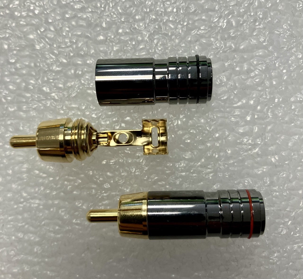 RCM 111 Tef Red/black (COPPIA) - Connettori RCA maschio da cavo 6mm