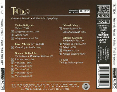 AA. VV. - F.Fennell - Dallas Wind Symphony - Trittico (CD-HDCD)