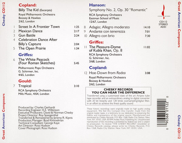 AA. VV. - Great American Composers (CD)