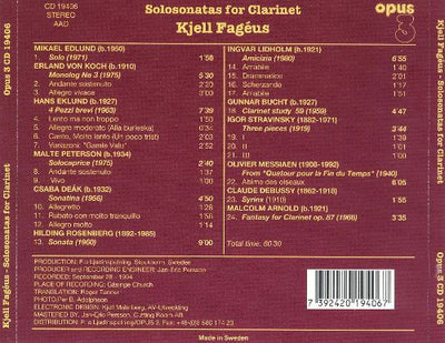AA. VV. - Kjell Fagéus - Lonely souls - Solosonatas for Clarinet (CD)