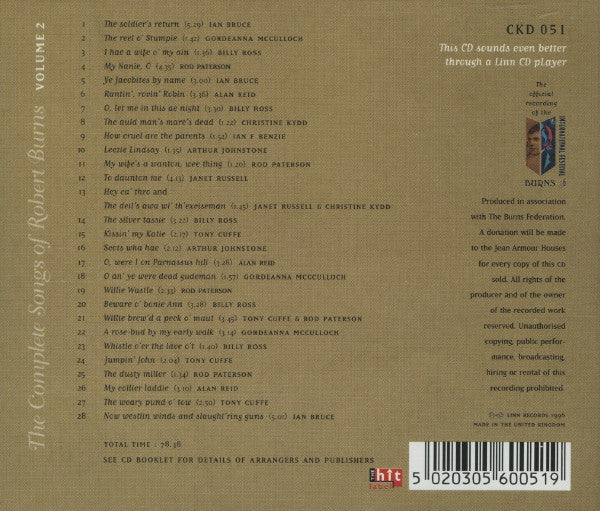 AA. VV. - The Complete Songs of Robert Burns, volume 2 (CD)