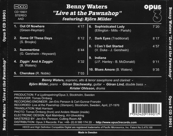 Benny Waters - Live at the Pawnshop (CD)