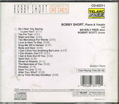 Bobby Short - Late Night at the Cafe Carlyle (CD)