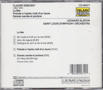 Debussy - Leonard Slatkin, Saint Louis Symphony Orchestra – La Mer • Prélude À L'Après-midi D'Un Faune • Danses Sacrée Et Profane (CD)