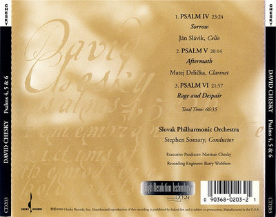 David Chesky - Psalms 4, 5 & 6 (CD)