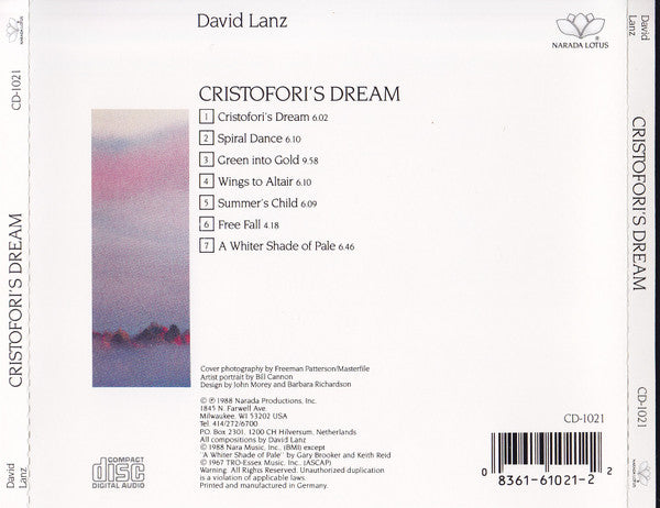 David Lanz - CRISTOFORI'S DREAM (CD)