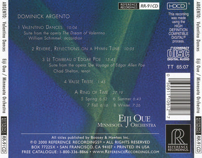 Dominick Argento - Eiji Oue Minnesota Orchestra - Valentino Dances (CD)