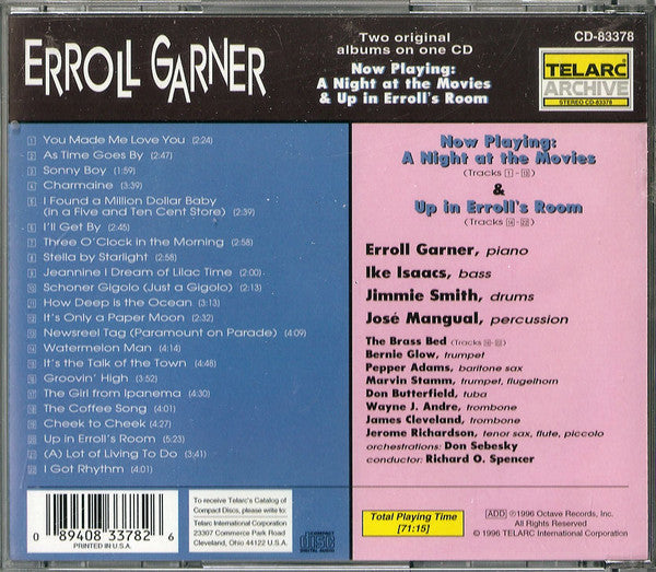 Erroll Garner - A Night At The Movies & Up in Erroll's Room (CD)