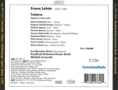 Franz Lehar - TATIANA (2x CD)