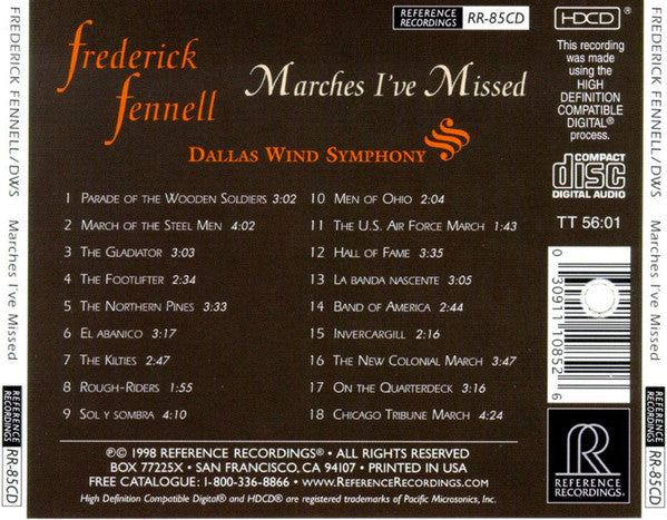 Frederick Fennell - Dallas Wind Symphony - Marches I've Missed (CD-HDCD)