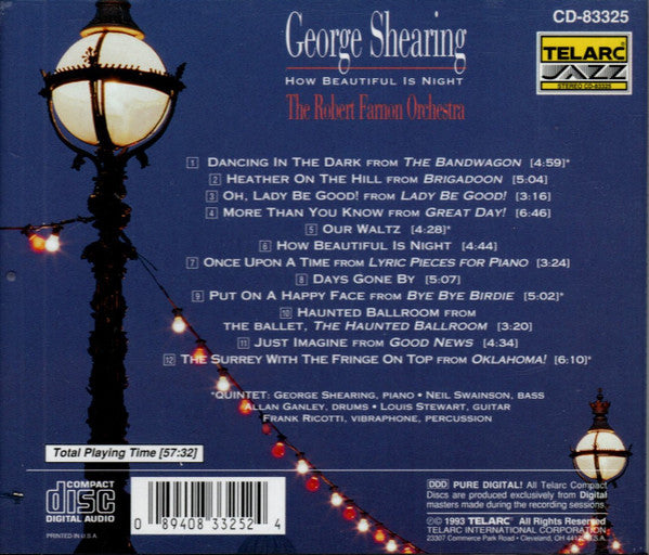 George Shearing - The Robert Farnon Orchestra - HOW BEAUTIFUL IS NIGHT (CD)