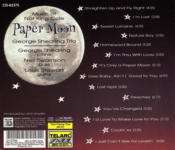 George Shearing Trio - Paper Moon - Music of Nat King Cole (CD)