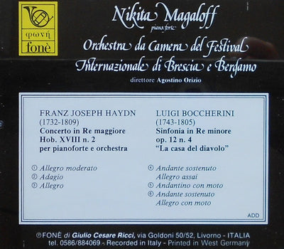 Haydn - Boccherini - Nikita Magaloff, pianoforte - Concerto in RE maggiore - Sinfonia in RE minore (CD)