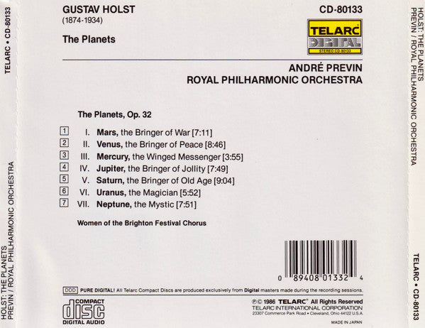 Holst - A.Previn - Royal Philharmonic Orchestra - The Planets - Op. 32 (CD)