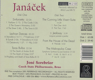 José Serebrier, Czech State Philharmonic - Janàcek: Sinfonietta (2xCD-HDCD)
