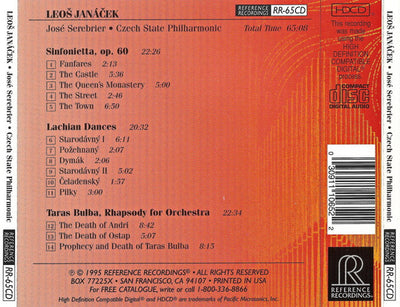 Leos Janacek - José Serebrier - Czeck State Philharmonic	Sinfonietta / Lachian Dance / Taras Bulba (CD-HDCD)