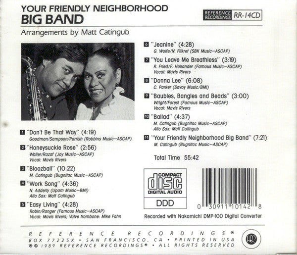 Matt Catingub with Mavis Rivers - Your Friendly Neighborhood Big Band (CD)