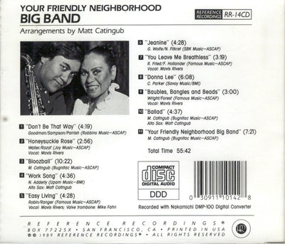 Matt Catingub with Mavis Rivers - Your Friendly Neighborhood Big Band (CD)
