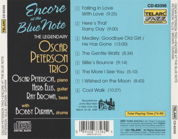 Oscar Peterson Trio - Encore at the Blue Note (CD)
