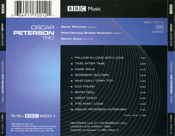 Oscar Peterson Trio - Live at the Barbican, London 1984 (CD)