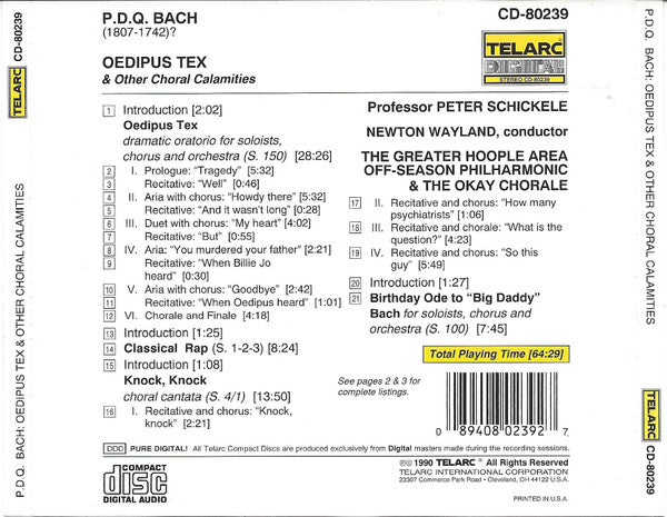 P.D.Q. Bach - Oedipus Tex & Other Choral Calamities (CD)