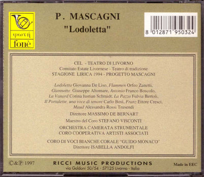 P. Mascagni - dir. De Bernart - Lodoletta (2xCD)