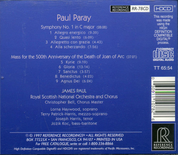 Paul Paray / Royal Scottish National Orchestra And Chorus, James Paul – Joan of Arc Mass; Symphony No.1 (CD-HDCD)