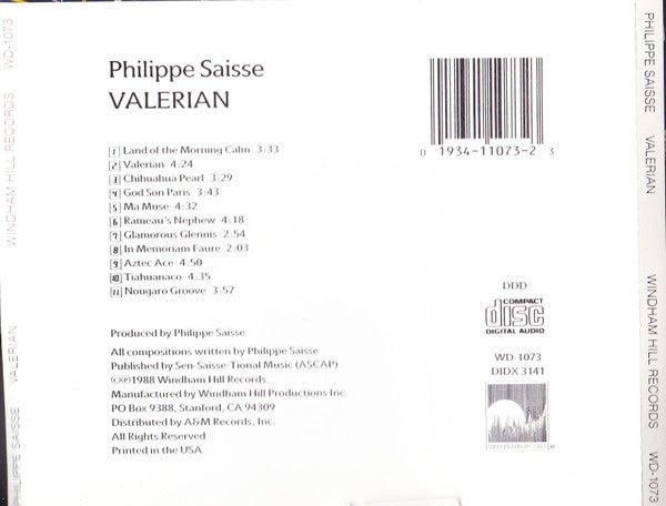 Philippe SAISSE - VALERIAN (CD)