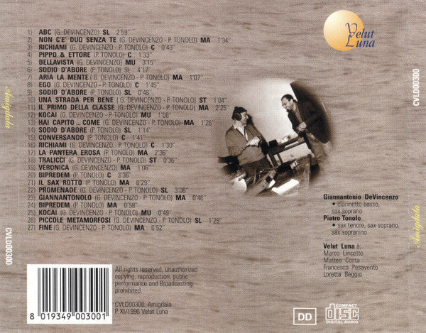 Pietro Tonolo, Giannantonio De Vincenzo - Amigdala (CD)
