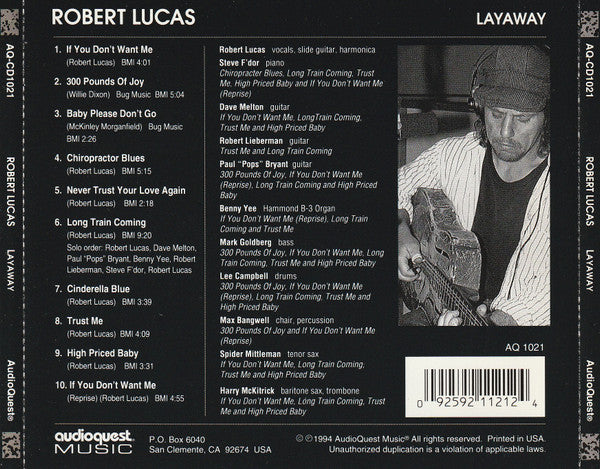 Robert Lucas - LAYAWAY (CD)