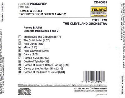 S.Prokofiev - Yoel Levi - The Cleveland Orchestra - Romeo & Juliet - Excerpts From Suites 1 and 2 (CD)