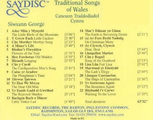Siwsann George - Traditional Songs of Wales (CD)
