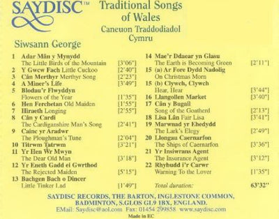 Siwsann George - Traditional Songs of Wales (CD)