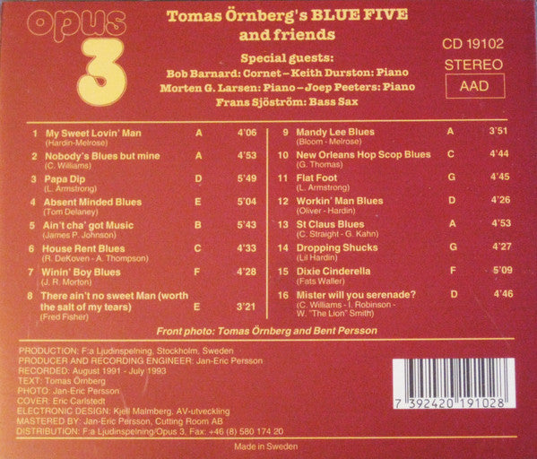 Tomas Ornberg's BLUE FIVE and friends - Nobody's Blues But Mine (CD)