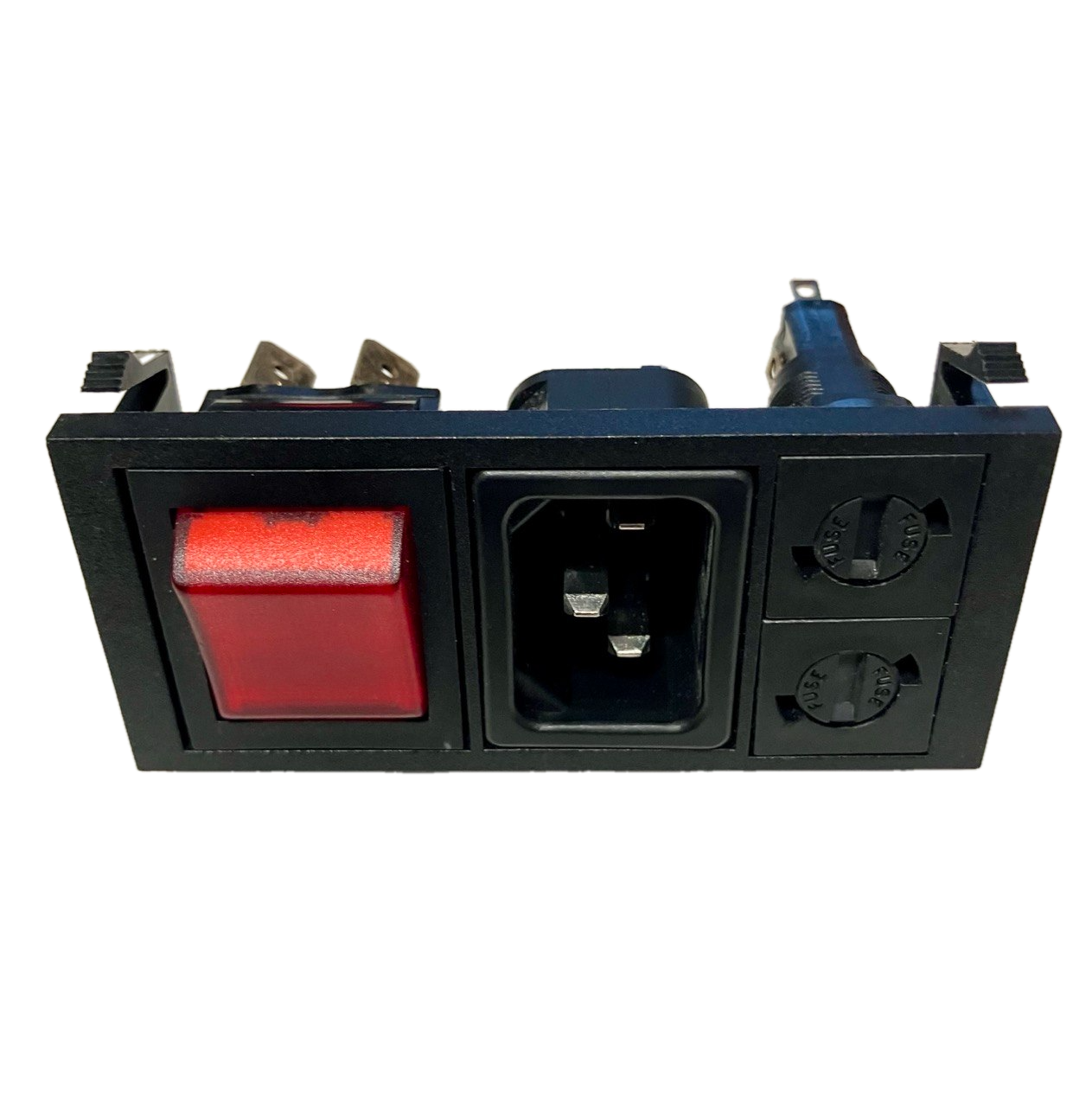 IEC Socket Red interruttore e doppia fusibiliera