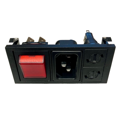 IEC Socket Red interruttore e doppia fusibiliera