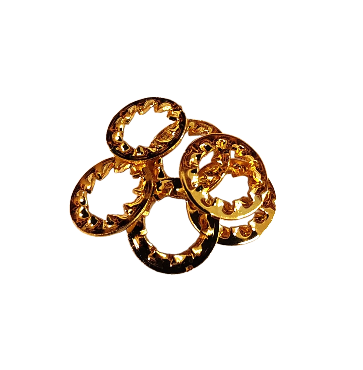 Rondella dentellata diametro 8mm - placcata oro 24k